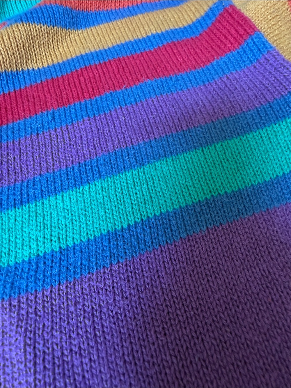 Tulchan vintage Ramie Cotton cardigan colorful striped - Picture 8 of 9